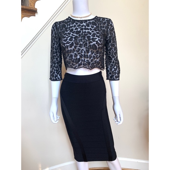 Bebe black bandage solid bandage midi skirt, NWT, XS - Picture 12 of 16